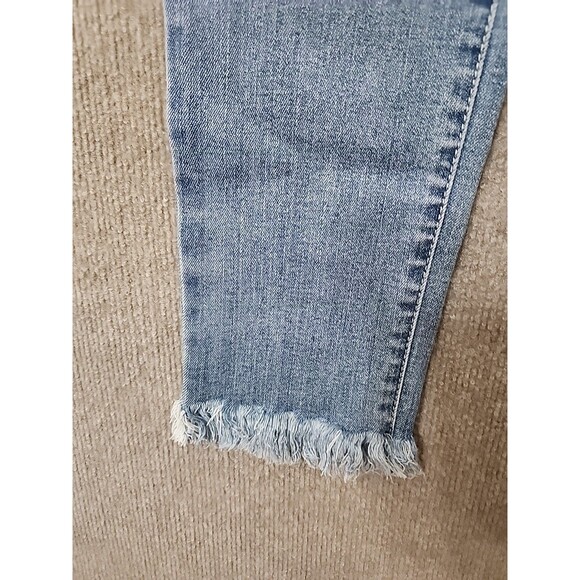 Democracy Ab Technology Ankle Skimmer Jeans Womens 2 Blue Raw Hem Distressed NEW - Picture 5 of 11